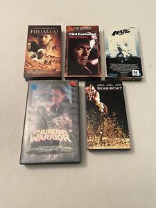 New ListingLot Of 5 VHS Movies Dirty Harry, Thunder Warrior, Hidalgo, Sea Biscuit, Nate And