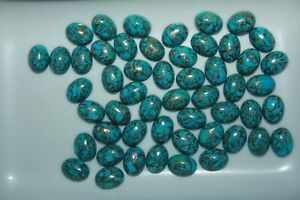 Blue Copper Turquoise 6x4mm, 7x5mm, 8x6mm, 9x7mm, 10x8mm Oval Cabochon Gemstones