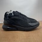 Nike Air Max 270 Men Size 9.5 Triple Black Athletic Running Shoes