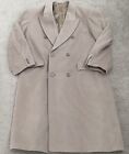 VTG Stafford Executive Mens Wool Cashmere Coat Size L Button-Up Double Breasted