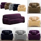 Luxury Velvet Sofa Cover Stretchy Couch Thick Plush Slipcover  Protector 1-4Seat