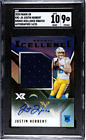 2020 Panini Xr Justin Herbert RPA /25 Rookie Xcellence Swatch Autograph SGC 9