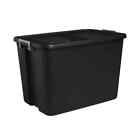 32 Gallon Latch Plastic Tote Box Storage Container Stackable with Lid Black