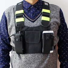 Reflective Radio Chest Harness Two Way Walkie Talkie Rescue Pocket Vest Rig Chic
