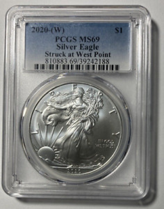 2020- ( W ) Silver American Eagle PCGS MS69 West Point