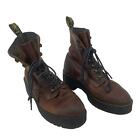 Dr. Martens Brown Leather Combat Boots Women Sz 8 Preowned