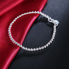 925 Sterling silver 4M beads chain Pretty Bracelet FOR women jewelry wedding