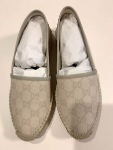 Authentic Gucci espadrilles GG canvas white size 37 women NEW with box/bag
