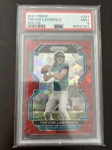 New Listing2021 Panini Prizm Trevor Lawrence Red Cracked Ice Rookie RC #331 PSA 9 Jaguars