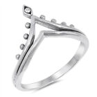 Chevron Crown Tiara Ring New .925 Sterling Silver Princess Thumb Band Sizes 4-10