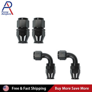 2X 6/8/10AN 90 Degree PTFE Teflon Swivel Hose End Fitting Adapter For Fuel Line