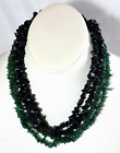 Beaded Necklaces - Natural Stone Jewelry -Black Onyx & Green Quartz - Lot of 2