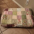 RARE Pottery Barn Patchwork King / Cal King Quilt Plaid Floral Striped