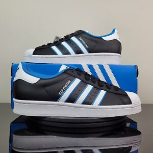 Adidas Originals Superstar Black Blue White Shell Toe Shoe ID4672 Men's Sz 10