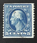 US Stamps; Scott #355 Genuine Coil: 1909 5c Washington  Very Light  Cancel $300