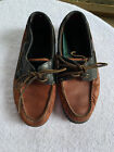 Sperry Top-Sider Shoes Mens 7M Boat Deck Genuine Leather Brown Black Lace-Up