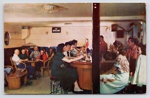 c1950s Hoberg's Resort Lower Bar Interior Lake County Cobb California Postcard