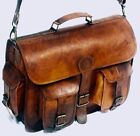 Bag Vintage Leather Messenger Shoulder Laptop Brown Briefcase Men's Genuine