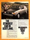 1981 VOLKSWAGEN RABBIT DIESEL—STINGIEST CAR IN SCOTLAND—VINTAGE VW MAGAZINE AD