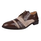 LIBERTYZENO Mens Genuine Leather Wingtip Textile Office Oxford Style Dress shoes