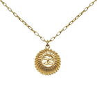 Chanel Coco Mark Medal Necklace Gold Ladies