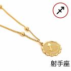 12 Constellations Gold Plated Coin Pendant Necklace Choker Chain Fashion Women