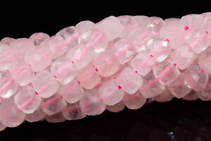 4MM Rose Quartz Faceted Cube Grade AAA Natural Gemstone Loose Beads