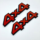 2pcs 4WD 4x4 logo Car Rear Trunk Tailgate Emblem Badge Decals (black red)