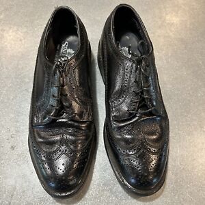 Stafford Men's Wingtip Dress Shoes Size 8.5 EEE Leather Black