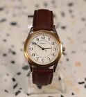 mens fossil watch with brown leather strap, working with battery, 35MM es-8655