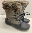 Khombu Slope Winter Boots Faux Fur Gray Womens Size 11 M 1056065 Shoes Leather