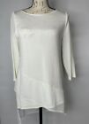 Travelers By Chicos Layered High Low Hem 3/4 Sleeve Top. Ivory. Sz 0.