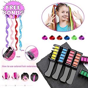 Hair Chalk Comb Temporary Washable Hair Color Dye for Kids-6 Pcs Hair Chalk