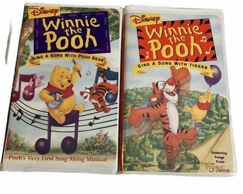 Disney WINNIE THE POOH Sing A Song With Poor Bear, Sing A Song With Tigger VHS