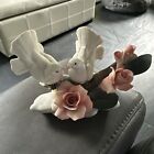 Vintage Capodimonte Figurine With Doves on a Branch with Pink Flowers