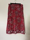 Coldwater Creek Red Paisley Western Maxi Skirt Long Size PL Petite Large