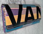 Vans Off The Wall Multicolored Canvas W/black Logo & snap Button Closure Wallet