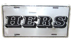 1979 Fashion License Plate ( HERS ) Silver And Black Peabody Mass  #AB