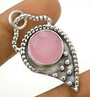 Natural Rose Quartz Madagascar 925 Solid Sterling Silver Pendant Jewelry CT13-8