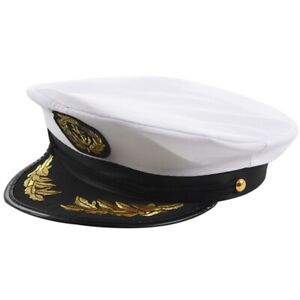 Adult Yacht Boat Captain Hat Navy Cap Ship Sailor Costume Party