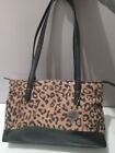 Sag Harbor Leopard Print Shoulder Bag Travel Tote Big Cosmetic Organizer Handbag