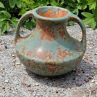 Mottled coppertone Glaze Burley Winter Vase arts and crafts numbered 84 w/ error