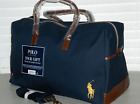 RALPH LAUREN FRAGRANCES Men's Gold Big Pony Polo Duffle Travel Bag, NAVY BLUE