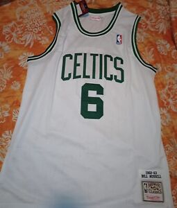 Large Bill Russell Boston Celtics White NBA Jersey Brand New