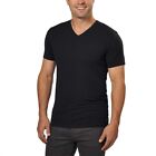 Calvin Klein Men's Cotton Stretch V-Neck, Classic Fit T-Shirt, (3-pack)-Black-M