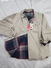 New Woolrich Flannel Lined Shirt Jacket Size Medium. Color Tan. The Green Label