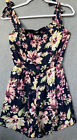 Sienna Sky FLORAL squared Neck Romper Jumpsuit Shorts Cutout Size S