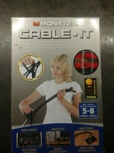 BRAND NEW - MONSTER CABLE-IT 8' CABLE MANAGEMENT FOR 5 TO 8 CABLES - BLACK