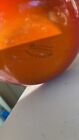 Vintage Descoware Cast Iron Enamel Bean Pot Flame Orange Tapered Great Condition