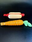 Vintage Amazing Amy Doll Replacement Food: Hotdog Carrot Accessories Toy Lot x 2